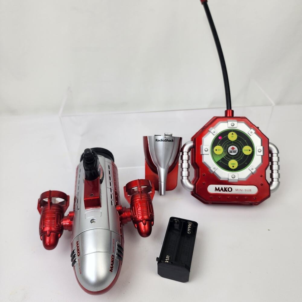 Radio Shack Mako Complete Mini-sub Submarine w/Remote Red Tested and Working